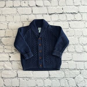 Baby Gap toddler navy cable knit cardigan with buttons 18-24m